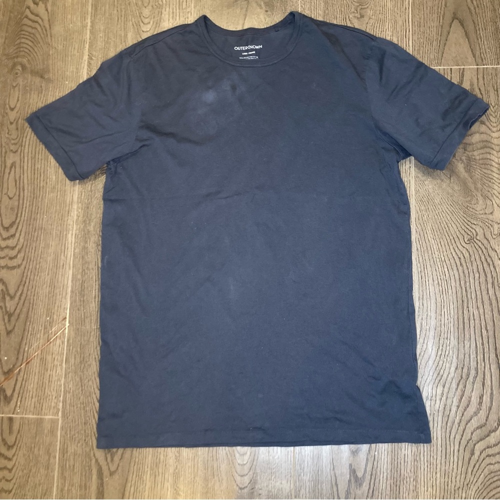 3 for$15 Outerknown Shirt Mens Size Large Blue Short Sleeve Organic Cotton